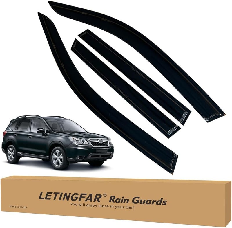 LETINGFAR حواجز المطر للنوافذ لسيارة سوبارو فورستر 2019 2020 2021 2022 2023 2024، واقيات الرياح وظلال التهوية لسوبارو فورستر - Image 1
